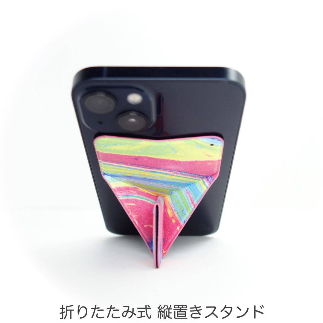 スマホに貼る 折り畳み スマホスタンド スマホグリップ ワイヤレス充電 MMix スマホ/家電/カメラのスマホアクセサリー(その他)の商品写真