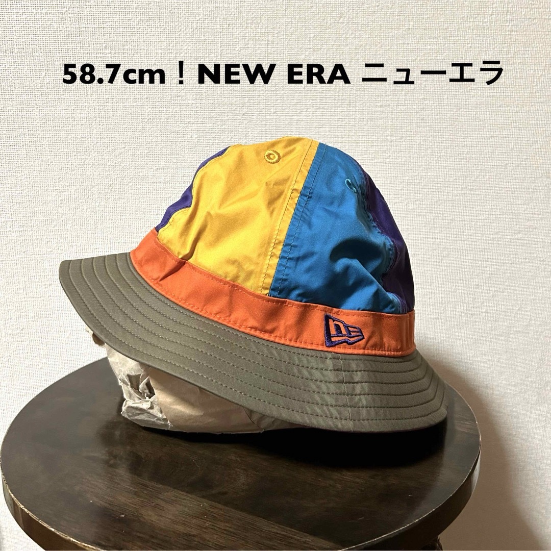 NEW ERA(ニューエラー)の58.7cm！NEW ERAニューエラ 古着バケットハット マルチカラー メンズの帽子(ハット)の商品写真