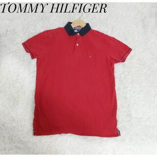 トミーヒルフィガー(TOMMY HILFIGER)のTOMMYHILFIGER　半袖ポロシャツ　赤　ワンポイントロゴ　Sサイズ(ポロシャツ)