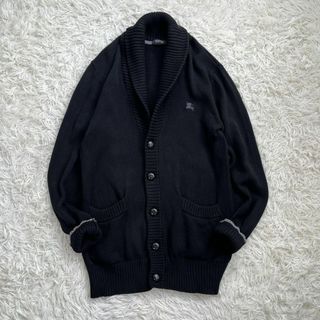 バーバリーブラックレーベル(BURBERRY BLACK LABEL)の【美品】バーバリー ブラックレーベル　ショールカラー ニットカーディガン　ナイト(カーディガン)