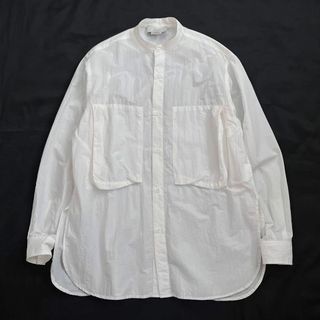 ヨーク(YOKE)の【美品】ヨーク/YOKE バンドカラー ロング 長袖シャツ　オーバーサイズ　白(Tシャツ/カットソー(七分/長袖))