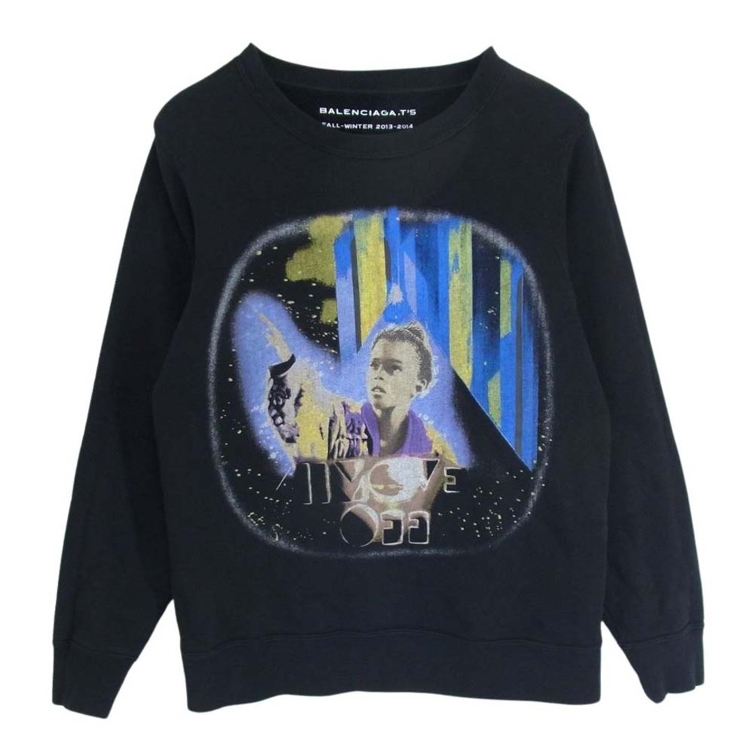 Balenciaga(バレンシアガ)のBALENCIAGA バレンシアガ 14AW 301050 TGK58 Glitter Girl Sweatshirt グリッター ガール プリント スウェットシャツ ブラック系 S【中古】 メンズのトップス(スウェット)の商品写真