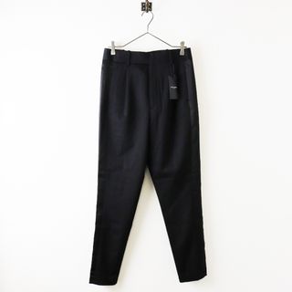 サンローラン(Saint Laurent)の未使用 2019年 サンローランパリ SAINT LAURENT PARIS trousers 側章 ウールスラックスパンツ F40/ブラック 黒【2400013751513】(カジュアルパンツ)