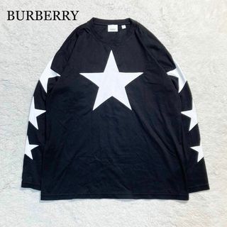 バーバリー(BURBERRY)の【未使用級】バーバリー Tシャツ ロンT ブラック 星 スター 背ロゴ 88A(Tシャツ/カットソー(七分/長袖))