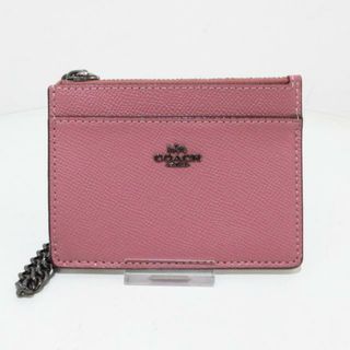 コーチ(COACH)のCOACH(コーチ) コインケース美品  - 76539 ピンクベージュ パスケース、チェーン付き レザー(コインケース)