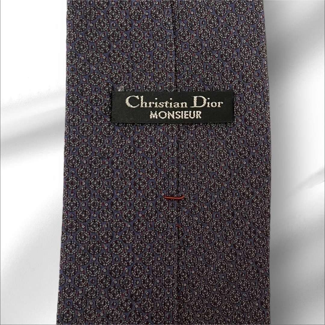 Christian Dior(クリスチャンディオール)の【極美品】Christian Dior ネクタイ　ブルーグレー　総柄 メンズのファッション小物(ネクタイ)の商品写真