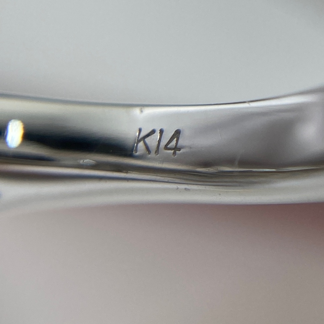 メレダイヤ デザインリング 6号 K14 【中古】 レディースのアクセサリー(リング(指輪))の商品写真