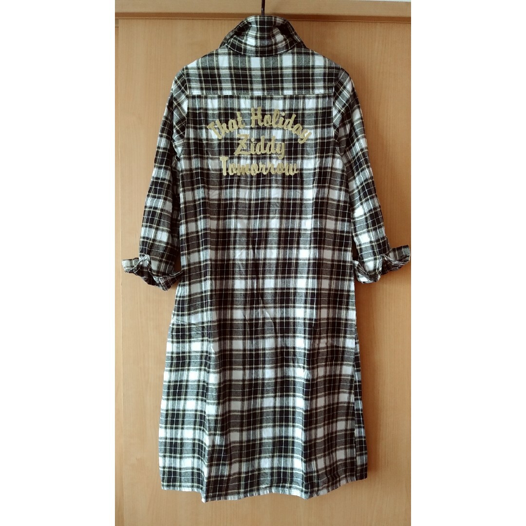 ZIDDY(ジディー)のZiddy☆チェックロングシャツワンピース150160 キッズ/ベビー/マタニティのキッズ服女の子用(90cm~)(Tシャツ/カットソー)の商品写真