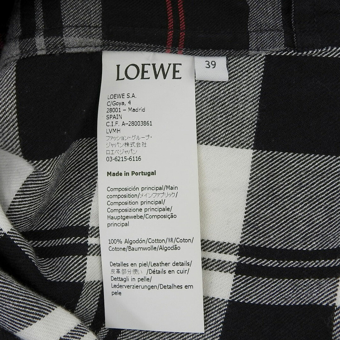 LOEWE(ロエベ)のロエベ アナグラム レザーポケット チェック シャツ H526337XA2 メンズ マルチカラー LOEWE 【中古】 【アパレル・小物】 メンズのトップス(シャツ)の商品写真