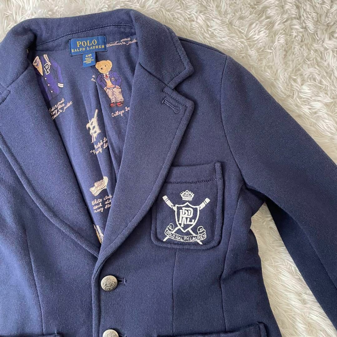 POLO RALPH LAUREN(ポロラルフローレン)の良品! ラルフローレン　紺ブレ　キッズ　ネイビー　ポロベア　ワッペン　110cm キッズ/ベビー/マタニティのキッズ服男の子用(90cm~)(ジャケット/上着)の商品写真