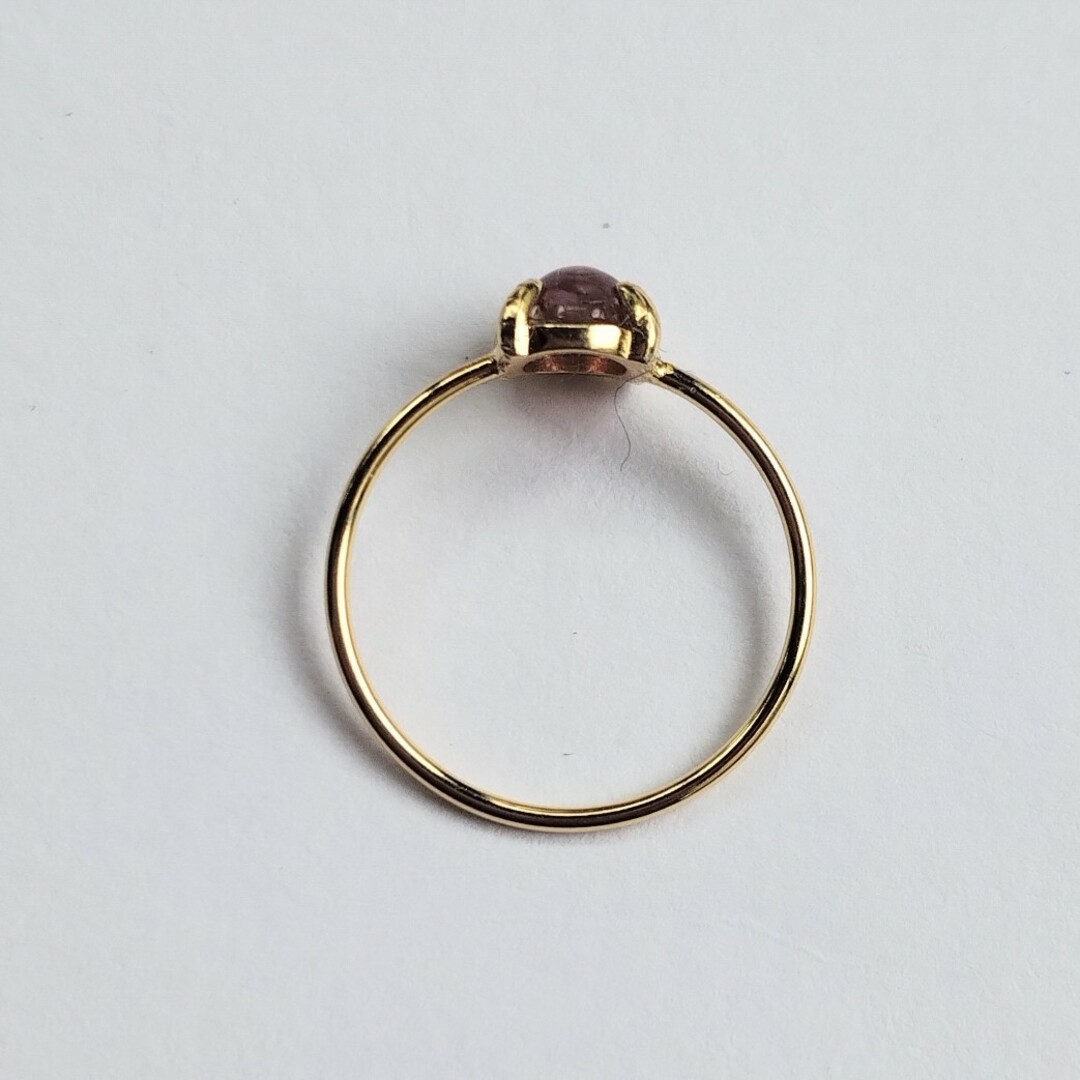 ピンクトルマリンリング 13号 指輪 シルバー925 ゴールドカラー ハンドメイドのアクセサリー(リング)の商品写真