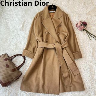 クリスチャンディオール(Christian Dior)の美品Christian Diorカシミヤ混オーバーサイズロングコート ダブル(チェスターコート)