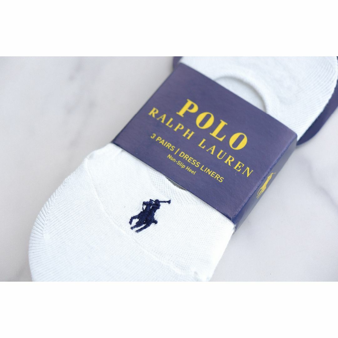 POLO RALPH LAUREN(ポロラルフローレン)のPOLOラルフローレン【レディース／3足セット】フットカバー【新品】ホワイト レディースのレッグウェア(ソックス)の商品写真