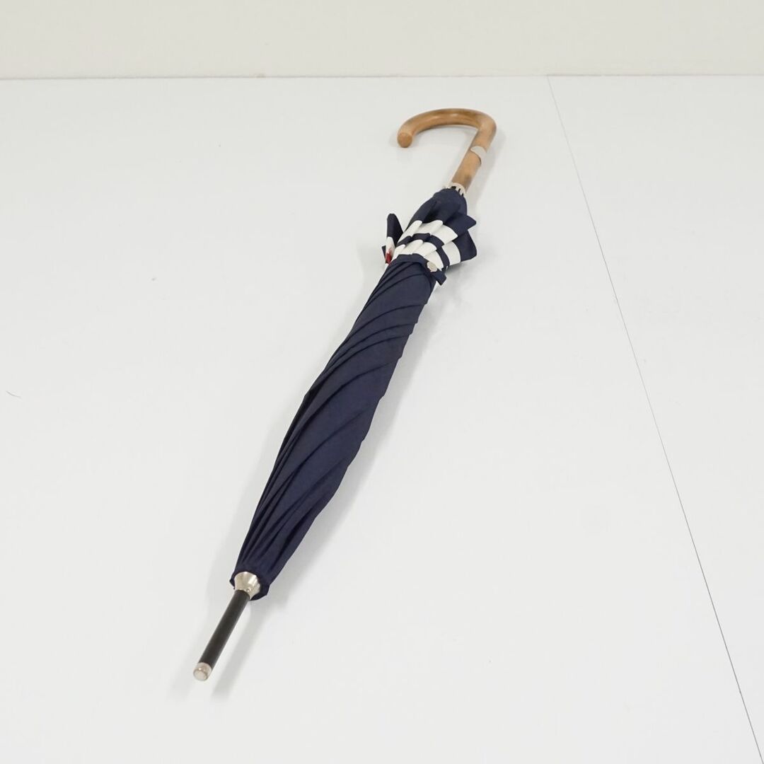POLO RALPH LAUREN(ポロラルフローレン)の傘 Polo Ralph Lauren ポロラルフローレン USED美品 ネイビー ボーダー ポロ 高級 ジャンプ 60cm KR S0318 レディースのファッション小物(傘)の商品写真