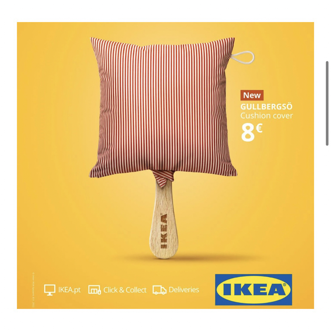 IKEA(イケア)のIKEA イケア　クッションカバー　新品　赤　ストライプ インテリア/住まい/日用品のインテリア小物(クッションカバー)の商品写真
