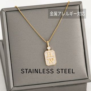 ●stainless●限定再入荷●ステンレスジルコンHWネックレス◇ゴールド(ネックレス)