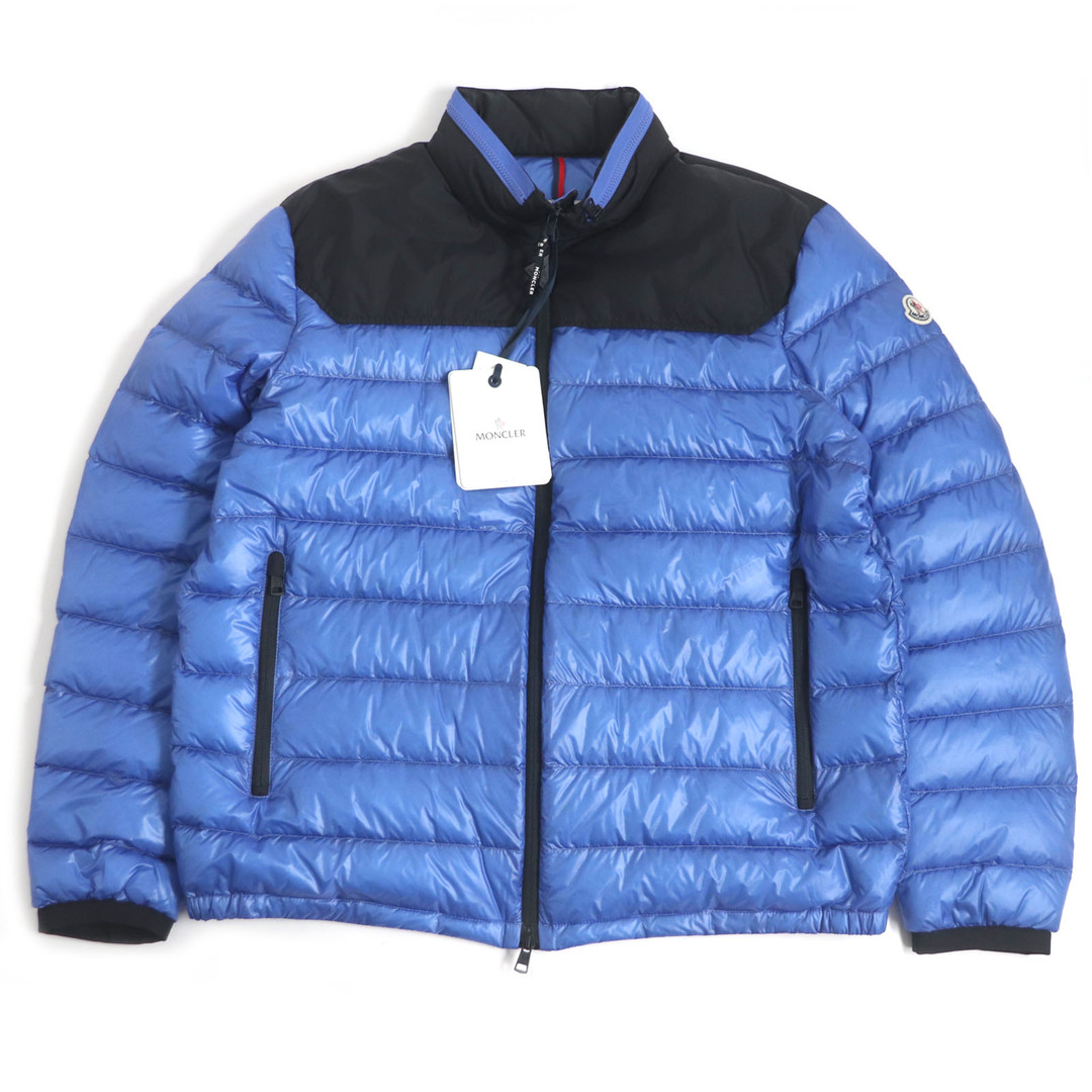 MONCLER - 未使用品 MONCLER モンクレール 22SS SILVERE ロゴワッペン フード入り ライト ダウンジャケット ブルー 6 ハンガー付き 正規品 メンズ