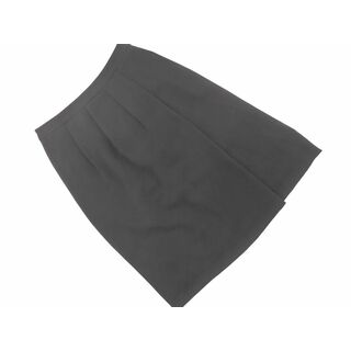 インディヴィ(INDIVI)のINDIVI インディヴィ タック スカート size38/黒 ■■ レディース(ひざ丈スカート)