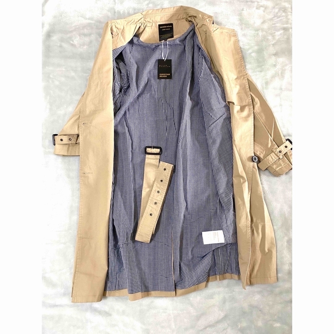 VINTAGE(ヴィンテージ)の♦︎高級トレンチコート♦︎christian milada ロングコートベージュ レディースのジャケット/アウター(トレンチコート)の商品写真