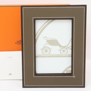 エルメス(Hermes)のIT9ZPQYO54PC 美品 HERMES エルメス レザー プレイアード 写真立て フォトスタンド フォトフレーム エトゥープ インテリア(フォトフレーム)