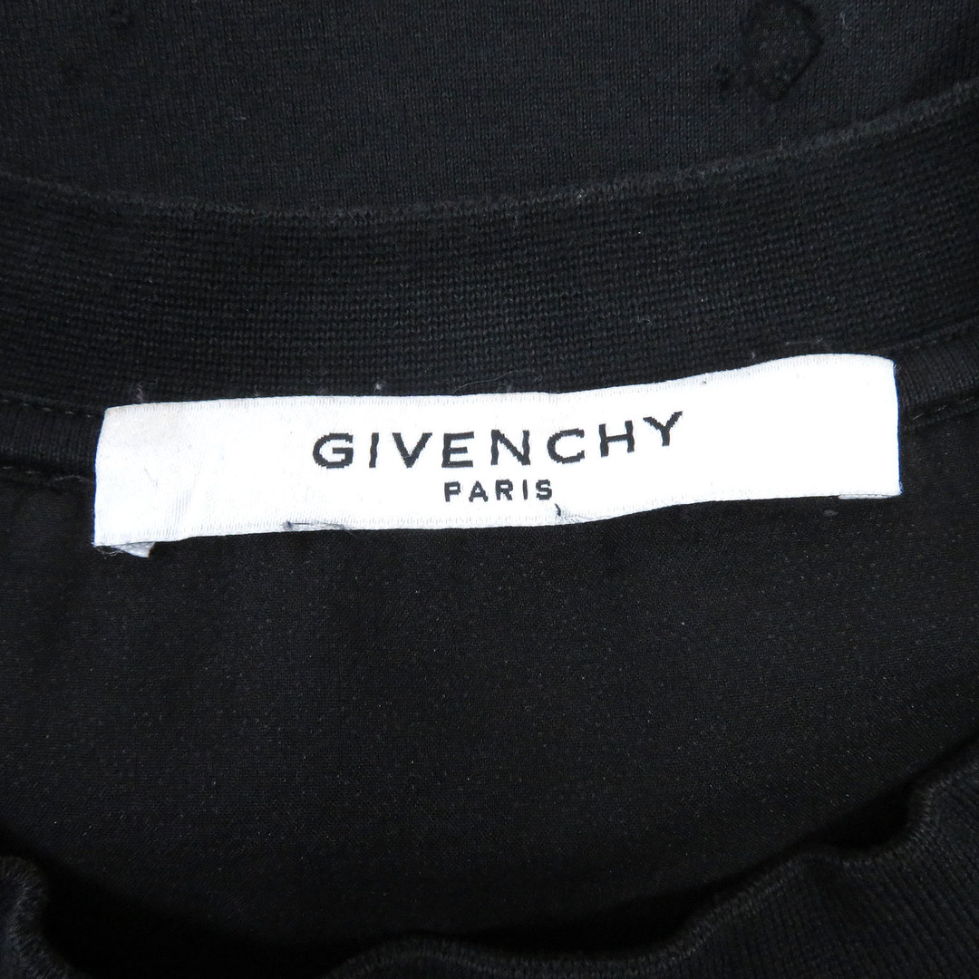 GIVENCHY(ジバンシィ)の美品 GIVENCHY ジバンシィ 19SS BM70383Y0B コットン デストロイ加工 ロゴプリント 半袖Ｔシャツ ブラック XS イタリア製 正規品 メンズ メンズのトップス(Tシャツ/カットソー(半袖/袖なし))の商品写真