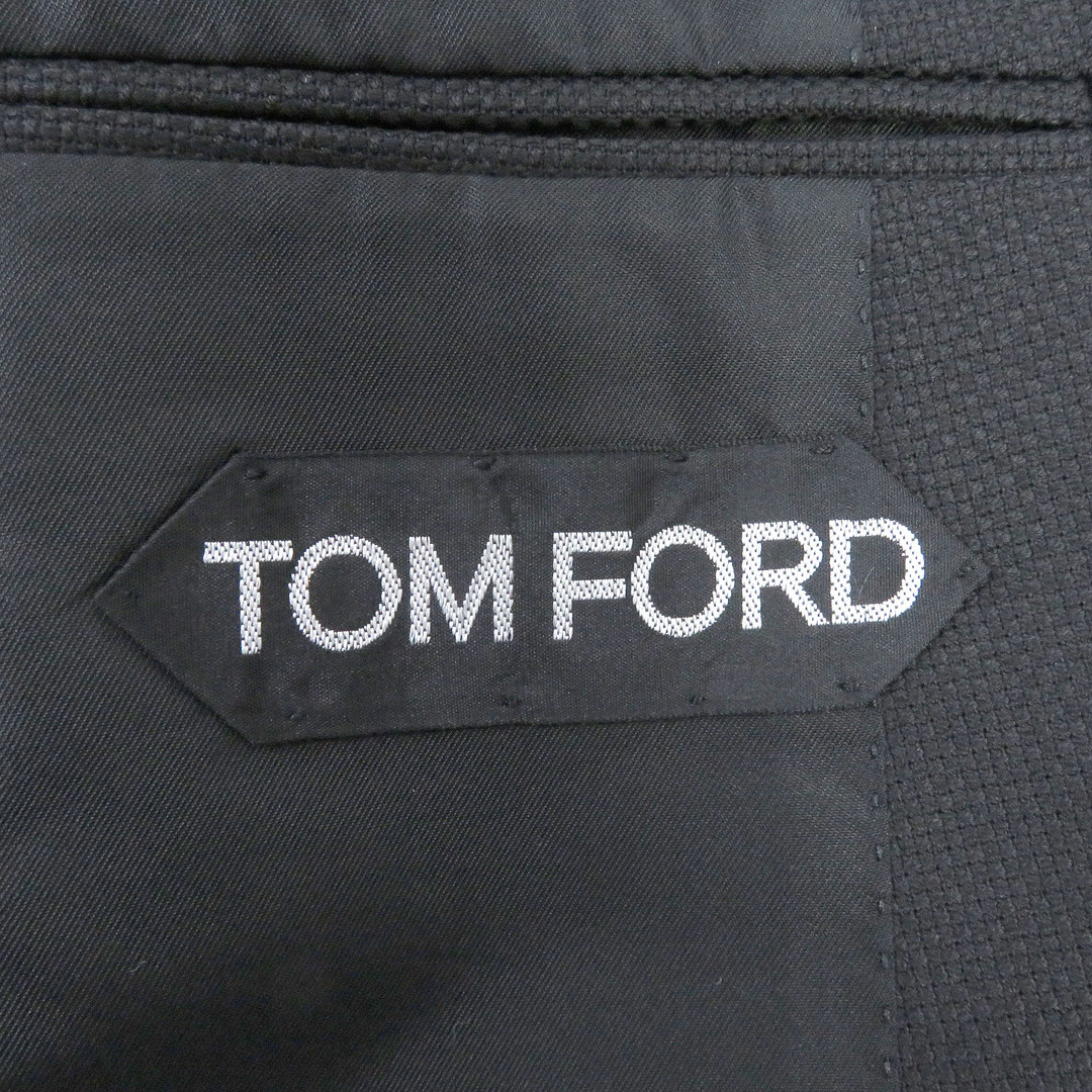 TOM FORD(トムフォード)の美品 TOM FORD トムフォード ウール モヘア 織柄 ピークドラペル ブレザー テーラードジャケット ブラック 52 イタリア製 正規品 メンズ メンズのジャケット/アウター(テーラードジャケット)の商品写真