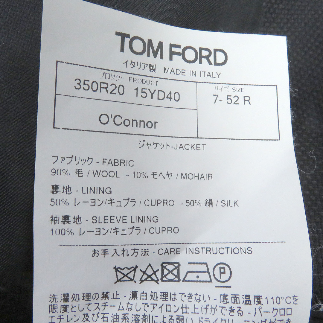 TOM FORD(トムフォード)の美品 TOM FORD トムフォード ウール モヘア 織柄 ピークドラペル ブレザー テーラードジャケット ブラック 52 イタリア製 正規品 メンズ メンズのジャケット/アウター(テーラードジャケット)の商品写真