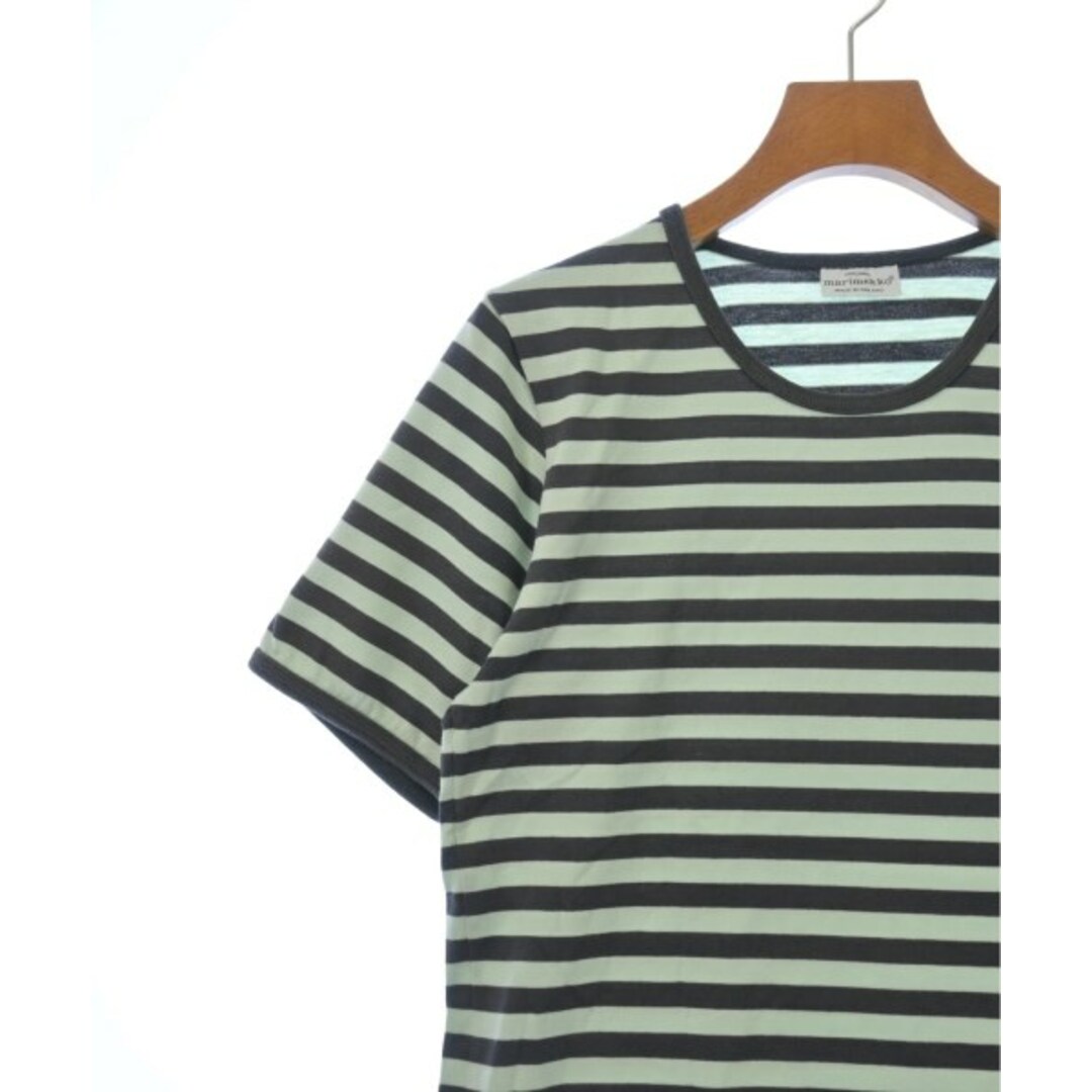 marimekko(マリメッコ)のmarimekko Tシャツ・カットソー XS 緑系xグレー系(ボーダー) 【古着】【中古】 レディースのトップス(カットソー(半袖/袖なし))の商品写真