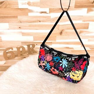 レスポートサック(LeSportsac)の【レスポートサック】フローラル プリント ハンドバッグ 花柄 春夏 黒×カラフル(ハンドバッグ)