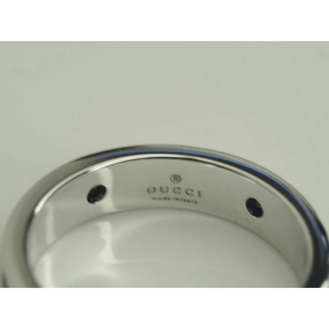 Gucci - GUCCI グッチ K18WG&ブラックダイヤ アイコンリング 8号 750の Gucci - GUCCI グッチ K18WG&ブラックダイヤ アイコンリング 8号 750の