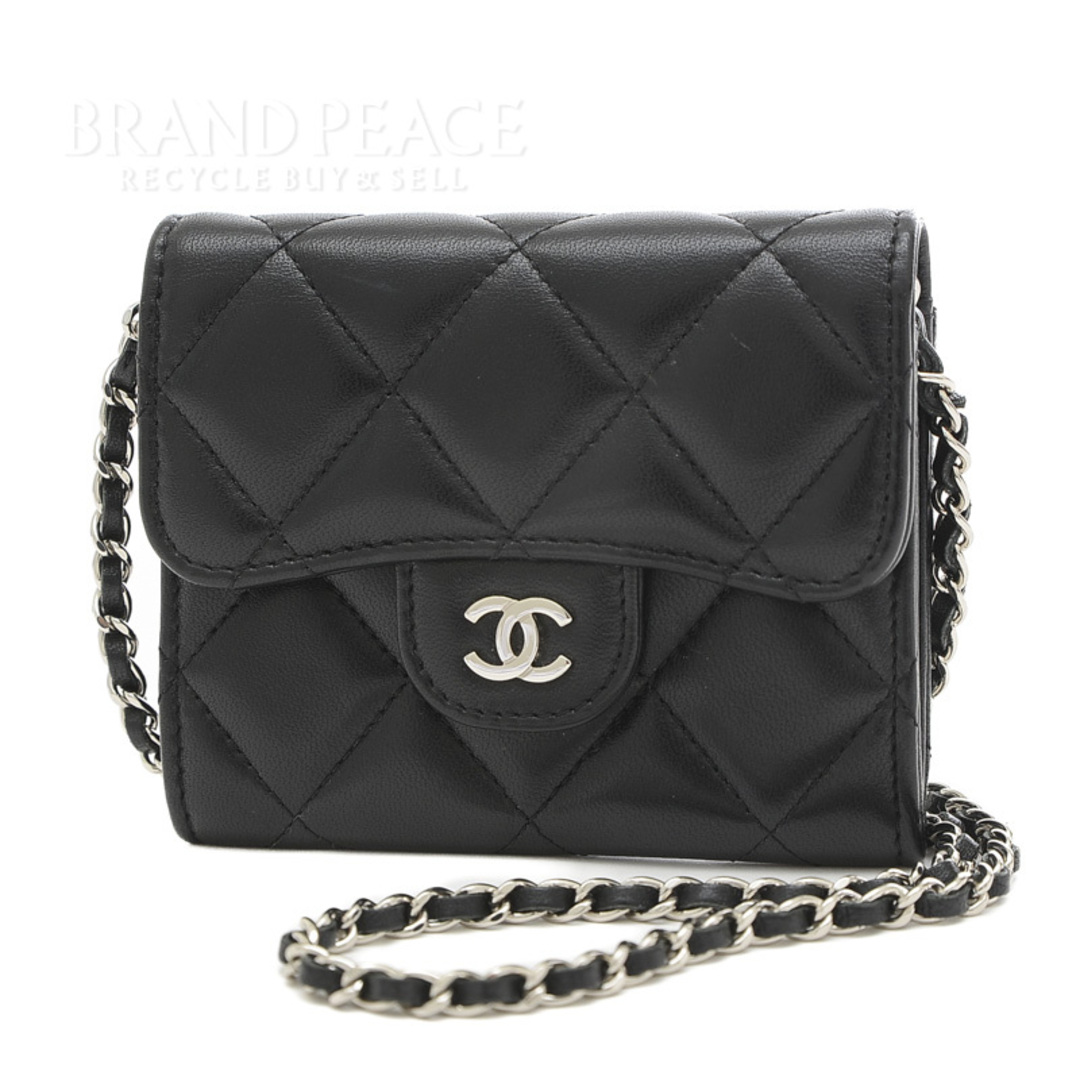 CHANEL(シャネル)のシャネル マトラッセ チェーンショルダー ウォレット ラムスキン ブラック AP レディースのファッション小物(財布)の商品写真