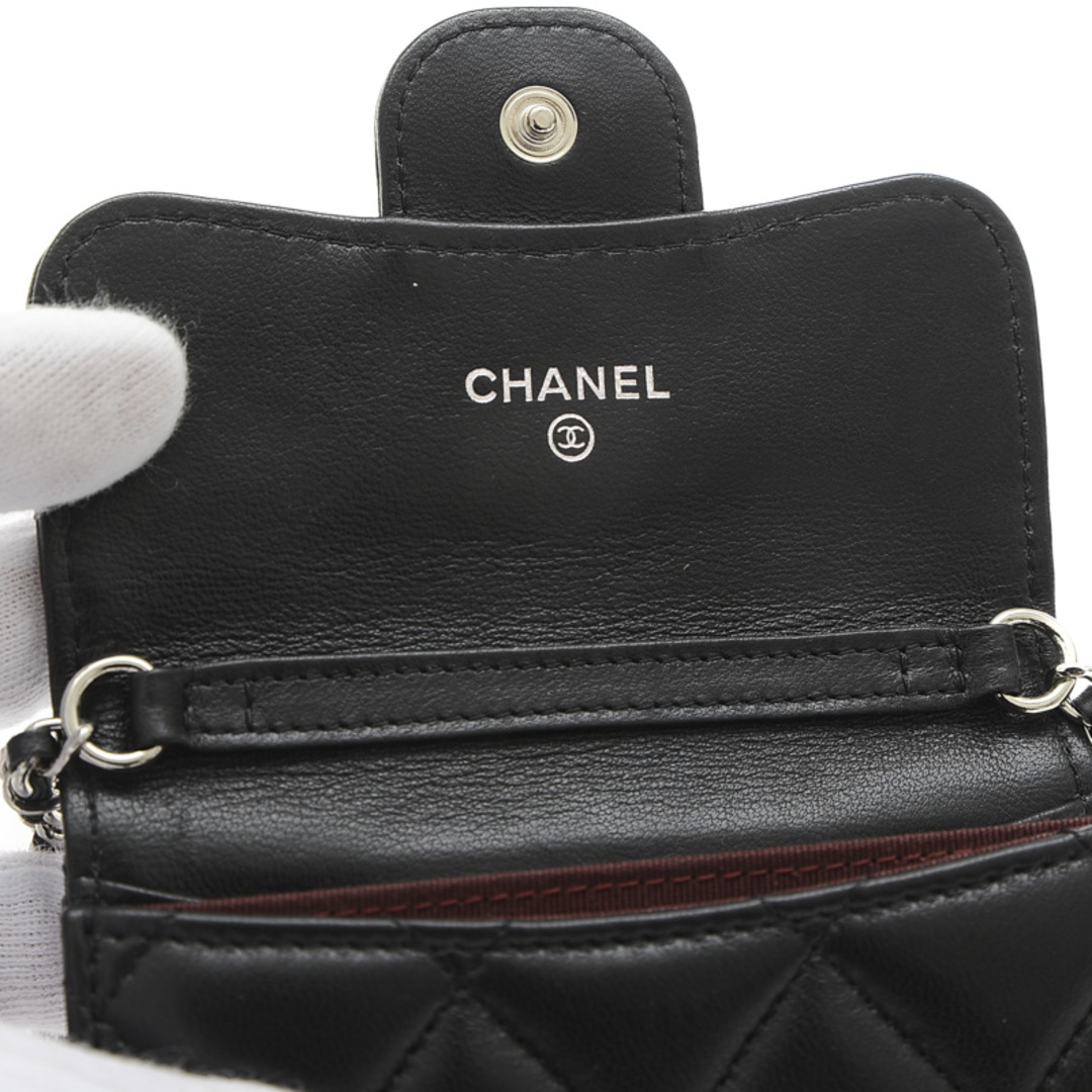 CHANEL(シャネル)のシャネル マトラッセ チェーンショルダー ウォレット ラムスキン ブラック AP レディースのファッション小物(財布)の商品写真