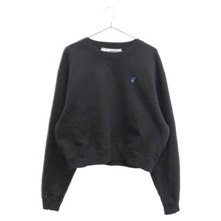 オフホワイト(OFF-WHITE)のOFF-WHITE オフホワイト Logos cropped crewneck ロゴデザイン クロップド クルーネックスウェットトレーナー ブラック レディース OWBA026S20FLE001(トレーナー/スウェット)