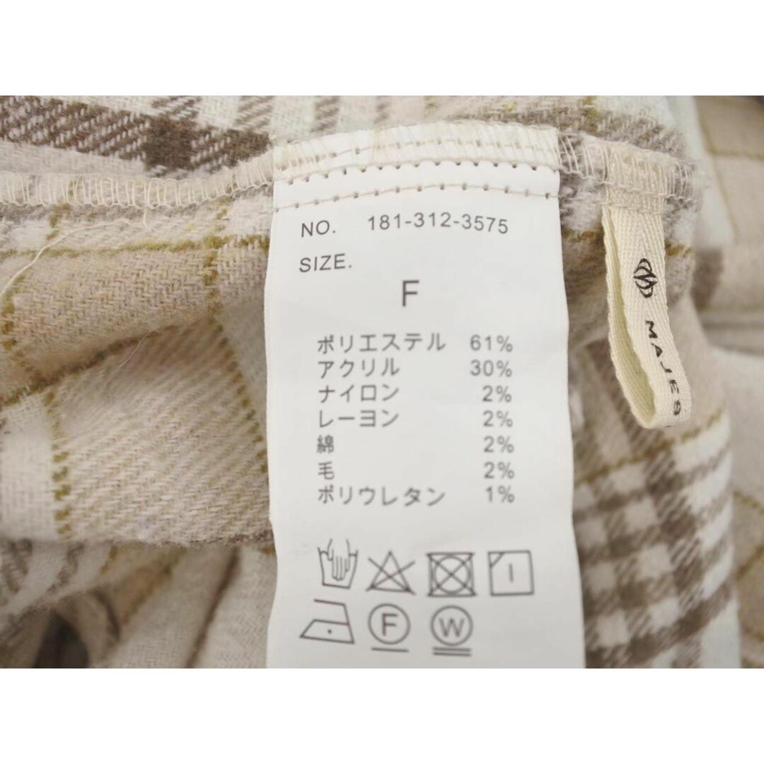 MAJESTIC LEGON(マジェスティックレゴン)のMAJESTIC LEGON マジェスティックレゴン チェック シャツ sizeF/ベージュｘホワイト ◇■ レディース レディースのトップス(シャツ/ブラウス(長袖/七分))の商品写真