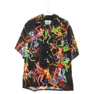 ワコマリア(WACKO MARIA)のWACKO MARIA ワコマリア 21AW HAWAIIAN SHIRT TYPE-2 ハワイアン オープンカラー 半袖シャツ ブラック/レッド NECKFACE-WM-HI11-B(シャツ)