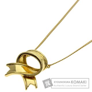 ティファニー(Tiffany & Co.)のTIFFANY&Co. リボンクロス ボウ ネックレス K18YG レディース(ネックレス)