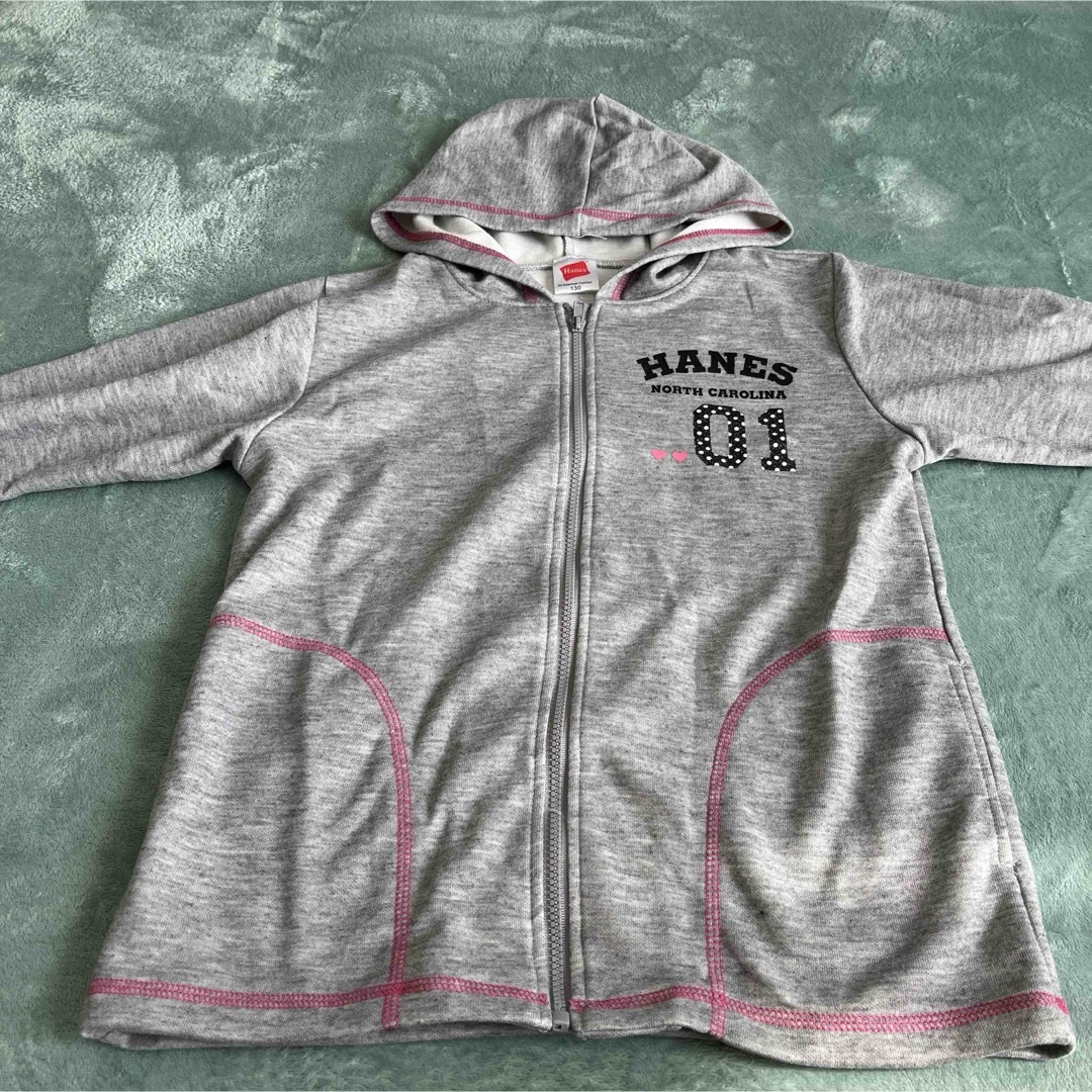 Hanes(ヘインズ)のHANES パーカー キッズ/ベビー/マタニティのキッズ服女の子用(90cm~)(ジャケット/上着)の商品写真