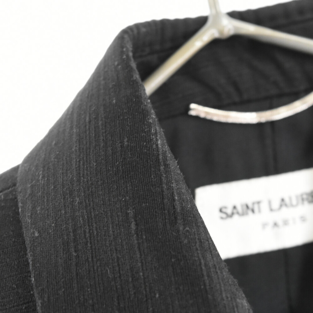 Saint Laurent(サンローラン)のSAINT LAURENT PARIS サンローランパリ サテンピークドラペル 1B テーラード スモーキング ジャケット ブラック V75V 484520 Y090S 1000 メンズのジャケット/アウター(テーラードジャケット)の商品写真