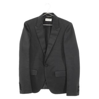 サンローラン(Saint Laurent)のSAINT LAURENT PARIS サンローランパリ サテンピークドラペル 1B テーラード スモーキング ジャケット ブラック V75V 484520 Y090S 1000(テーラードジャケット)