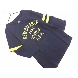 ニューバランス(New Balance)のNew Balance ニューバランス プリント ロゴ 刺繍 Tシャツ sizeXL/紺 ■◇ レディース(Tシャツ(長袖/七分))