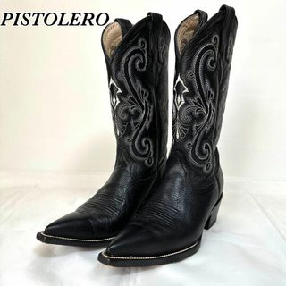 PISTOLERO ピストレロ レザー 本革 ウエスタンブーツ ブラック 黒(ブーツ)