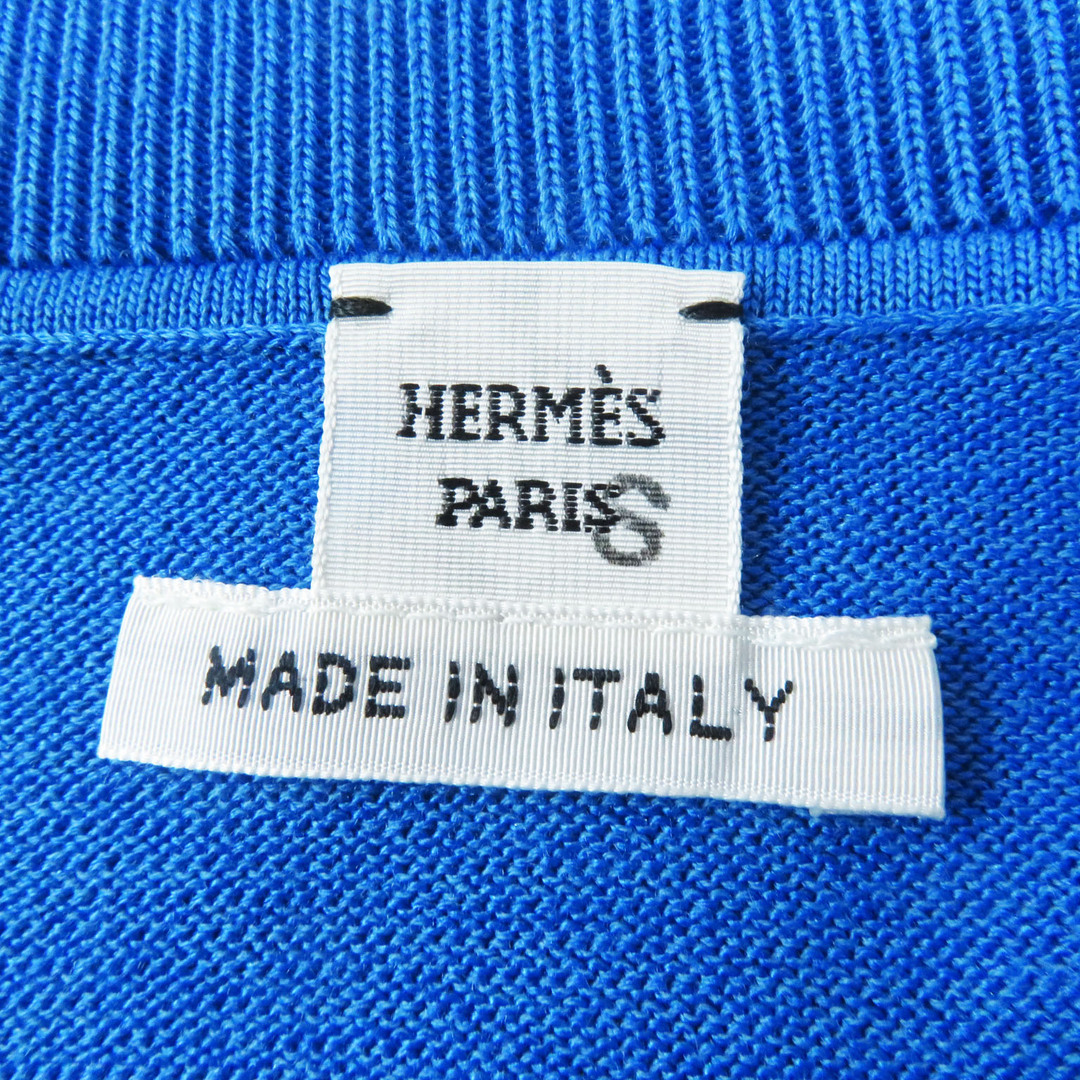 Hermes(エルメス)の極美品 HERMES エルメス 21SS シルク×コットン Hリフト ニットカーディガン ブルー 44 イタリア製 正規品 レディース レディースのトップス(カーディガン)の商品写真
