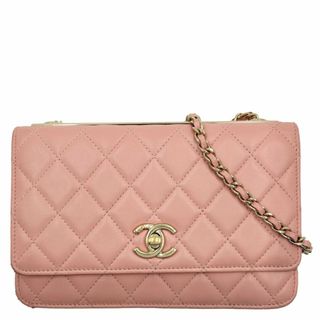 シャネル(CHANEL)のCHANEL シャネル チェーンウォレット マトラッセ ショルダーバッグ 肩掛け 斜め掛け ココマーク ココ 鞄 かばん A80892 ラムスキン    ピンク ゴールド金具 レディース【中古品】(ウォレットチェーン)