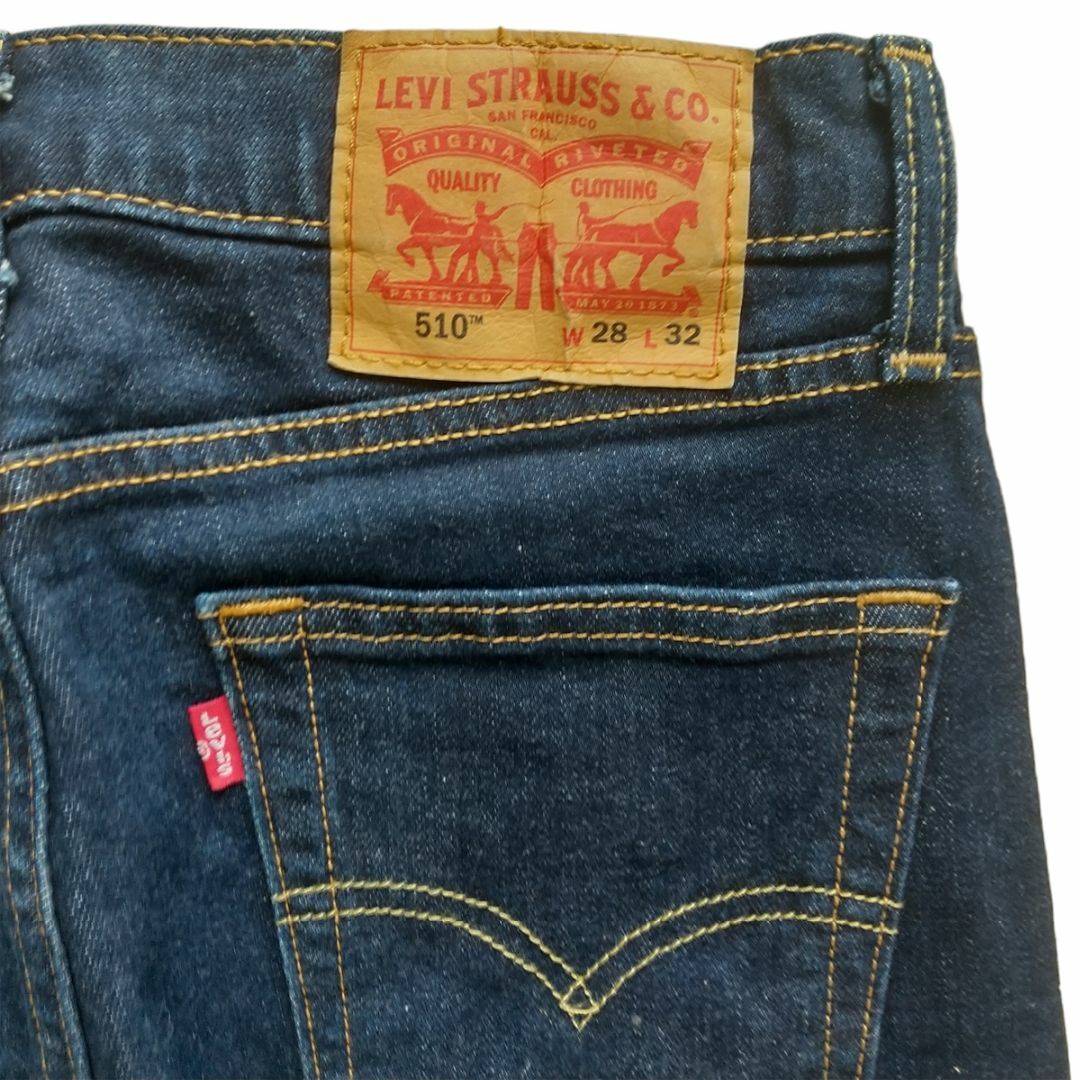 Levi's(リーバイス)の濃紺Levi's510スキニーデニムパンツW28約73cm メンズのパンツ(デニム/ジーンズ)の商品写真