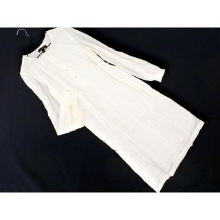 バナナリパブリック(Banana Republic)のBANANA REPUBLIC バナナリパブリック ハーフボタン ノーカラー シャツ ワンピース sizeS/アイボリー ■◇ レディース(ひざ丈ワンピース)