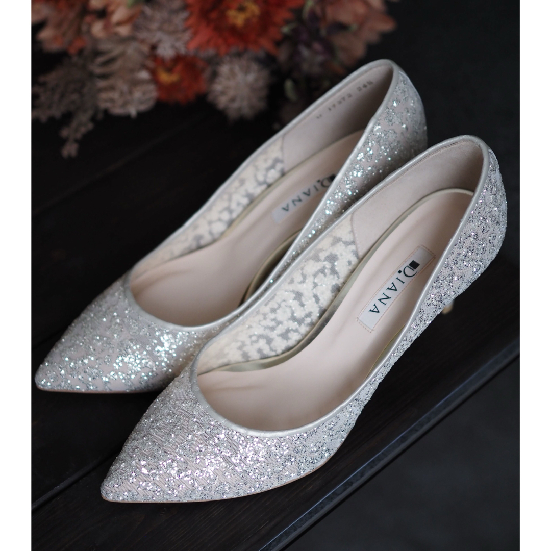 DIANA(ダイアナ)のDIANA グリッター チュール  (ブライダルパンプス) レディースの靴/シューズ(ハイヒール/パンプス)の商品写真