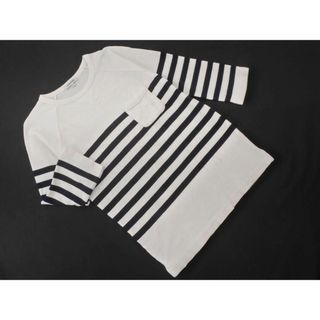 グローバルワーク(GLOBAL WORK)のGLOBAL WORK グローバルワーク ボーダー 7分袖 ラグラン カットソー sizeS/白ｘ濃紺 ■◇ メンズ(Tシャツ/カットソー(七分/長袖))