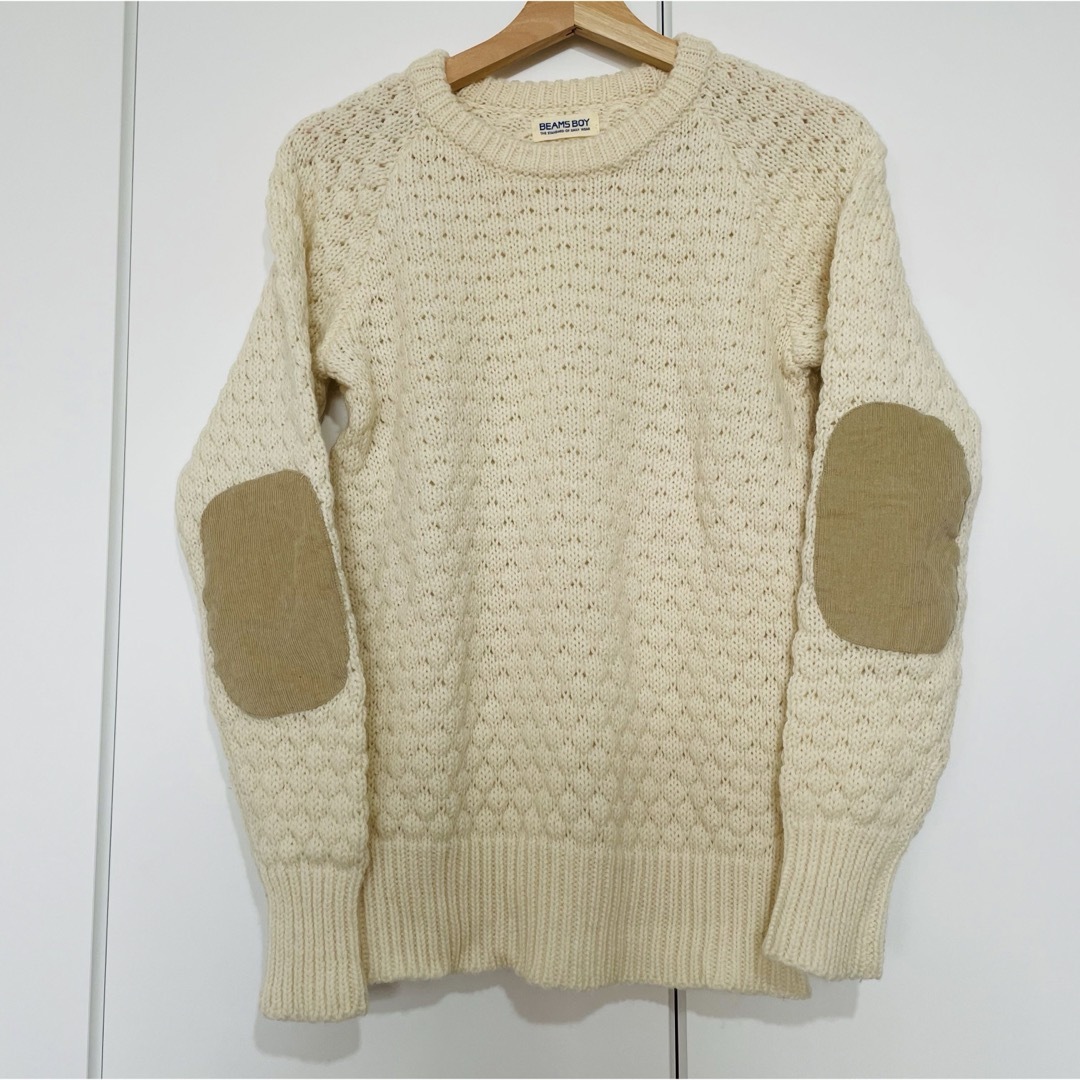 BEAMS BOY(ビームスボーイ)の美品 BEAMS BOY エルボーパッチ ニット セーター ウール 肘当て レディースのトップス(ニット/セーター)の商品写真