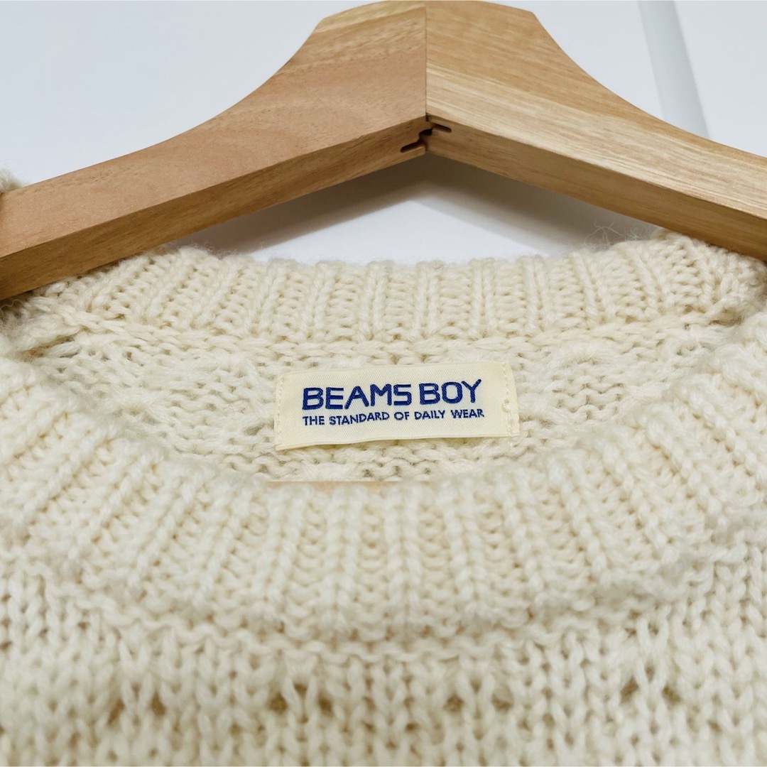 BEAMS BOY(ビームスボーイ)の美品 BEAMS BOY エルボーパッチ ニット セーター ウール 肘当て レディースのトップス(ニット/セーター)の商品写真
