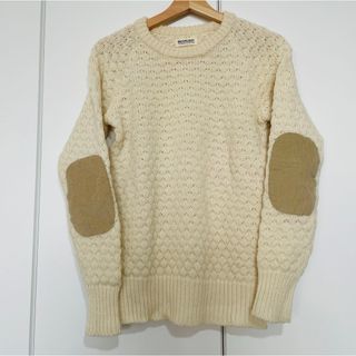 ビームスボーイ(BEAMS BOY)の美品 BEAMS BOY エルボーパッチ ニット セーター ウール 肘当て(ニット/セーター)